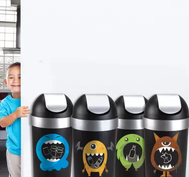 Sticker Recyclage Monstres - TenStickers