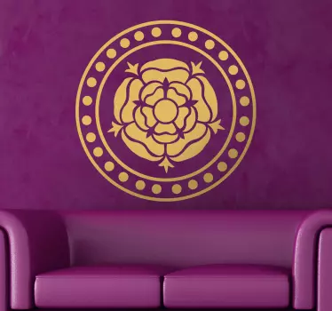 Sticker rose cercle - TenStickers