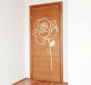 Sticker rose dessin - TenStickers