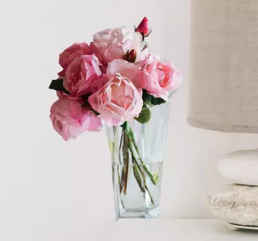 Sticker roses et vase cristal - TenStickers