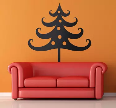 Sticker sapin de Noël monochrome - TenStickers