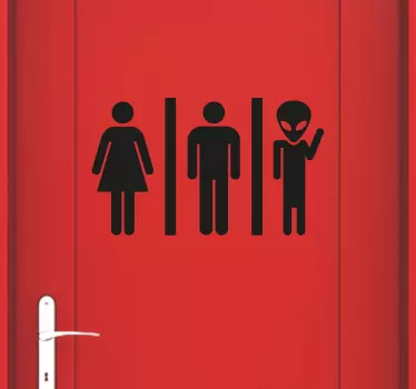 Sticker signalétique WC porte alien - TenStickers