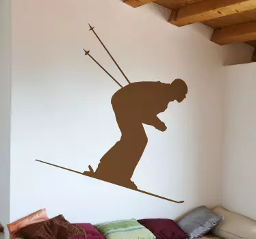 Sticker silhouette ski - TenStickers