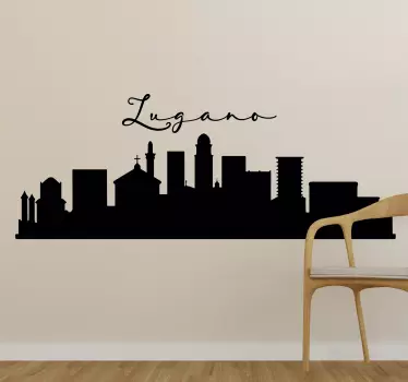 Sticker Skyline de Lugano - TenStickers