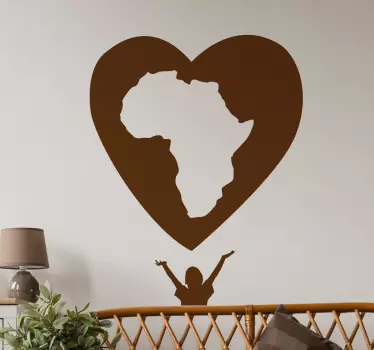 Sticker solidaire cœur Afrique - TenStickers