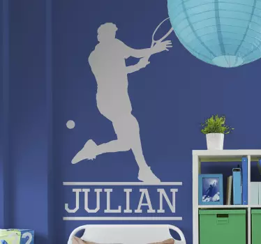 Sticker Maison Joueur de Tennis avec Prénom - TenStickers