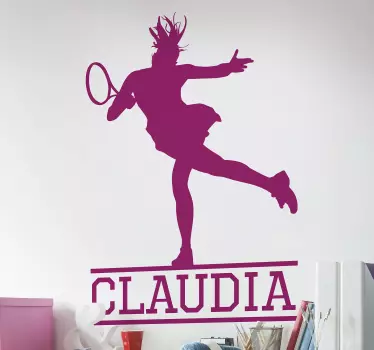 Sticker Maison Joueuse de Tennis avec Prénom - TenStickers
