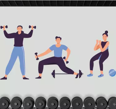 Sticker autres sports routine de fitness active - TenStickers