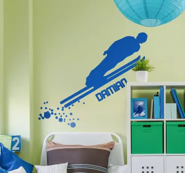 Sticker Chambre Enfant Skieur Personnalisé - TenStickers