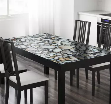 Papier autocollant meuble Ikea table galets - TenStickers