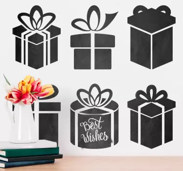 Sticker noël collection de boîtes cadeaux ardoise - TenStickers