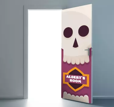 Sticker tête de mort porte personnalisable - TenStickers