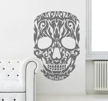 Sticker tête de mort tribale - TenStickers