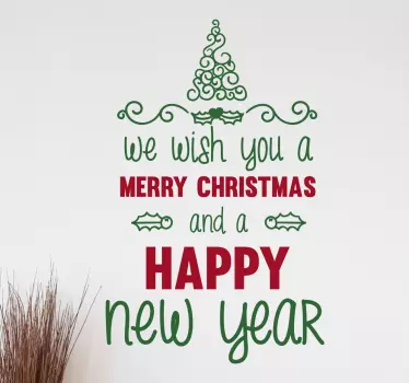 Sticker texte noël et nouvel an - TenStickers