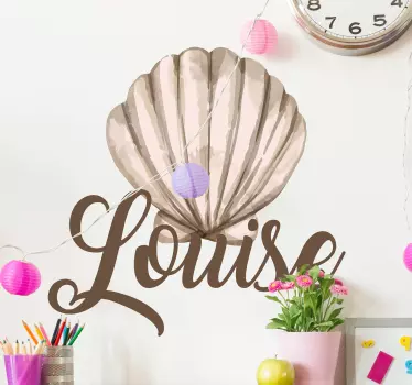 Sticker Theme Marin Coquillage avec nom - TenStickers