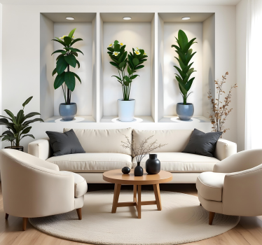 Sticker trompe l'oeil plantes dans les petits espaces - TenStickers