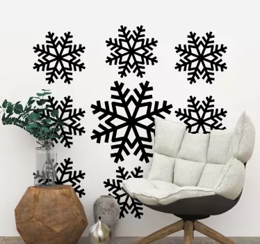 Sticker Vitre Noel Définir le flocon de neige - TenStickers