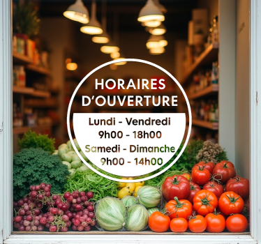 Sticker vitrine heures d'ouverture du cercle - TenStickers