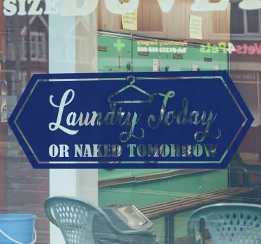 Sticker vitrine humour sur la lessive - TenStickers
