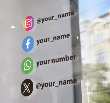 Sticker vitrine logos réseaux sociaux personnalisable - TenStickers