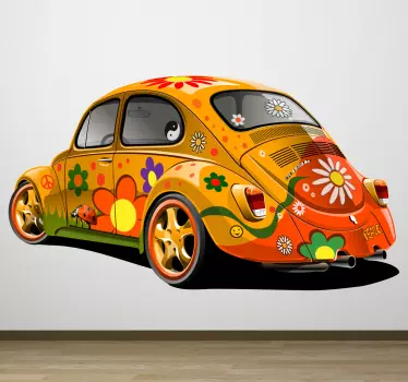 Sticker vintage voiture hippie - TenStickers