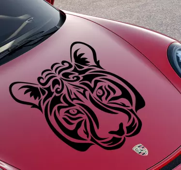 Sticker voiture tête de tigre - TenStickers