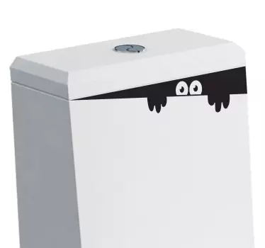 Sticker WC salle de bain monstre caché - TenStickers