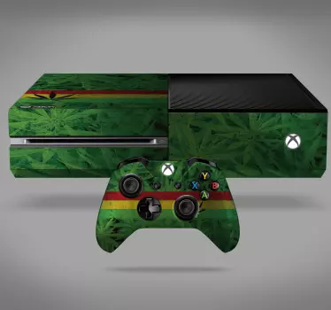 Sticker xbox design feuille verte - TenStickers