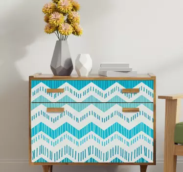 Sticker meuble en zigzag bleu - TenStickers