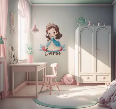 Sticker chambre enfant princesse avec prénom - TenStickers