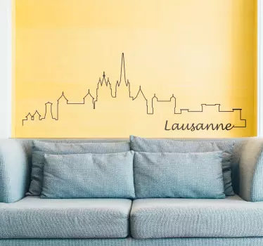 sticker skyline Horizon de Lausanne - TenStickers