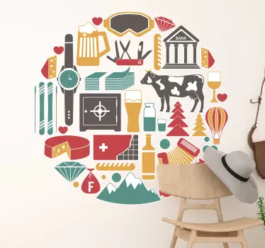 Sticker Maison Symboles Suisses - TenStickers
