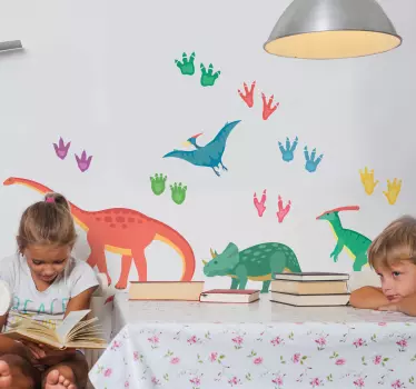 Stickers muraux dinosaure Dinosaures et empreintes de pas - TenStickers