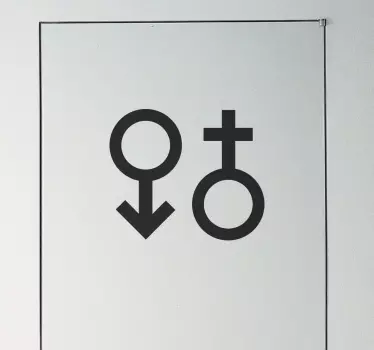 Sticker salle de bain symbole mâle femelle - TenStickers