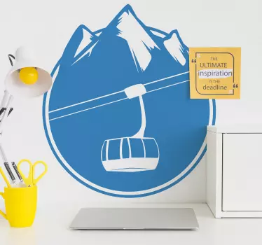 Téléski avec stickers murauxmurale de montagne - TenStickers