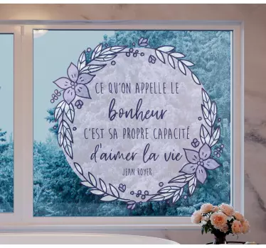 Sticker fenêtre texte sur fond violet - TenStickers