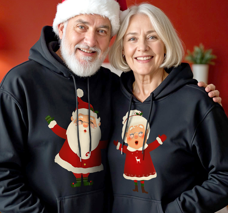 T-shirt couple m. Et mme claus - TenStickers
