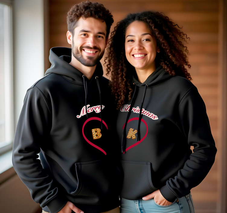 T-shirt couple sweats à capuche de noël personnalisés avec des le - TenStickers