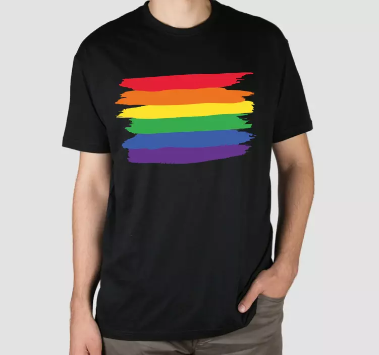 T-shirt rayures aux couleurs de l'arc-en-ciel - TenStickers