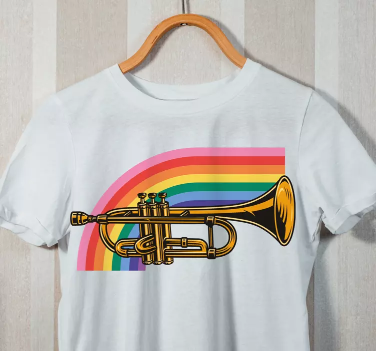 T-shirt trompette arc-en-ciel colorée - TenStickers