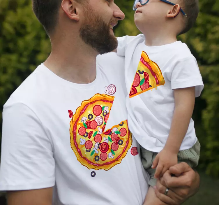Tee shirt pere fils Tranche de pizza - TenStickers