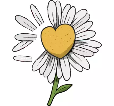 T-shirt bébé cœur de fleur marguerite - TenStickers
