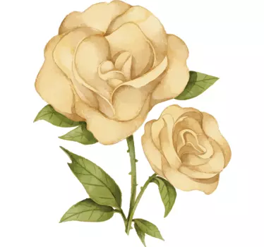 T-shirt roses jaunes Élégantes - TenStickers