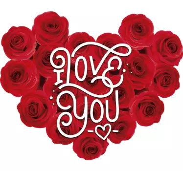 Tee-shirt mère et fille cœur de roses amour - TenStickers