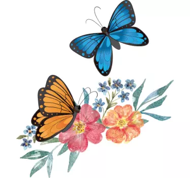 T-shirt enfant papillons fleuris colorés - TenStickers