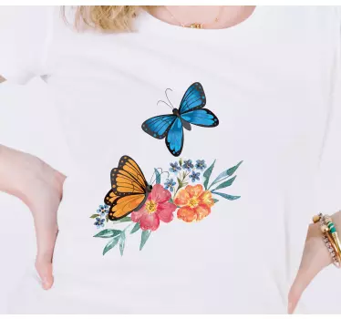 T-shirt enfant papillons fleuris colorés - TenStickers