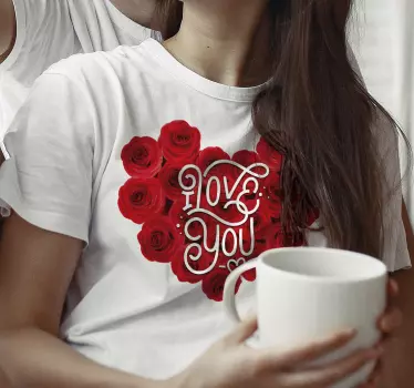 Tee-shirt mère et fille cœur de roses amour - TenStickers