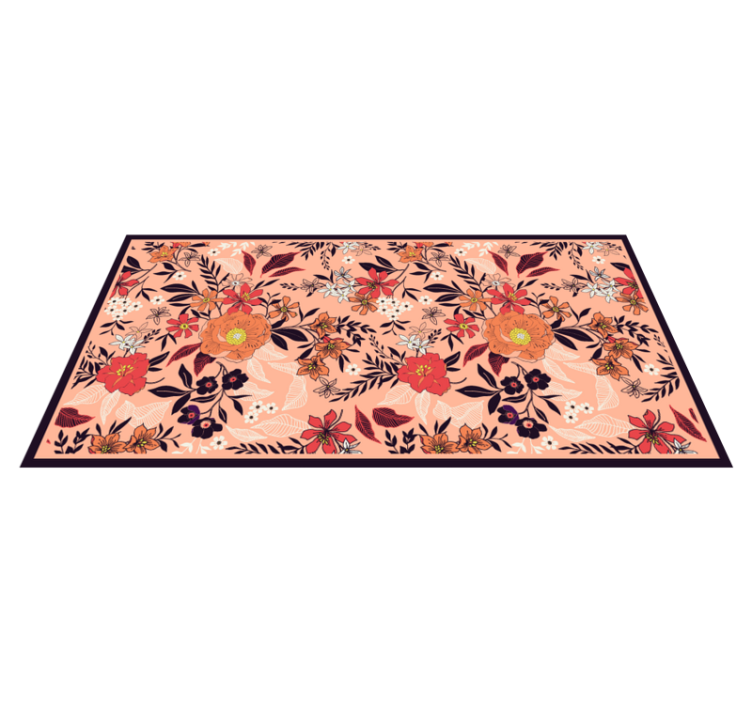 Tapis vinyle fleurs et plantes tapisserie jardin botanique - TenStickers