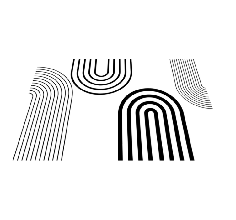 Tapis vinyle blanc arcs noirs minimalistes - TenStickers