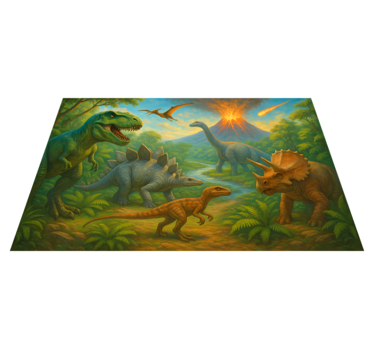 Tapis vinyle animal extinction des dinosaures - TenStickers